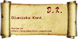 Dianiska Kont névjegykártya